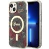 Guess GUHMP14SHCFWSA iPhone 14 / 15 / 136.1 zielony/khaki hardcase Flower MagSafe